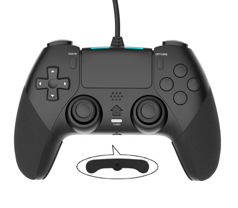 GAMFAMI Wired Controller Gamepad for Playstation 4 with Advanced Programming Buttons Dual Vibration Shock Joystick Gamepad for PS4/PS4 Slim/PS4 Pro and PC (Black) - Image 1
